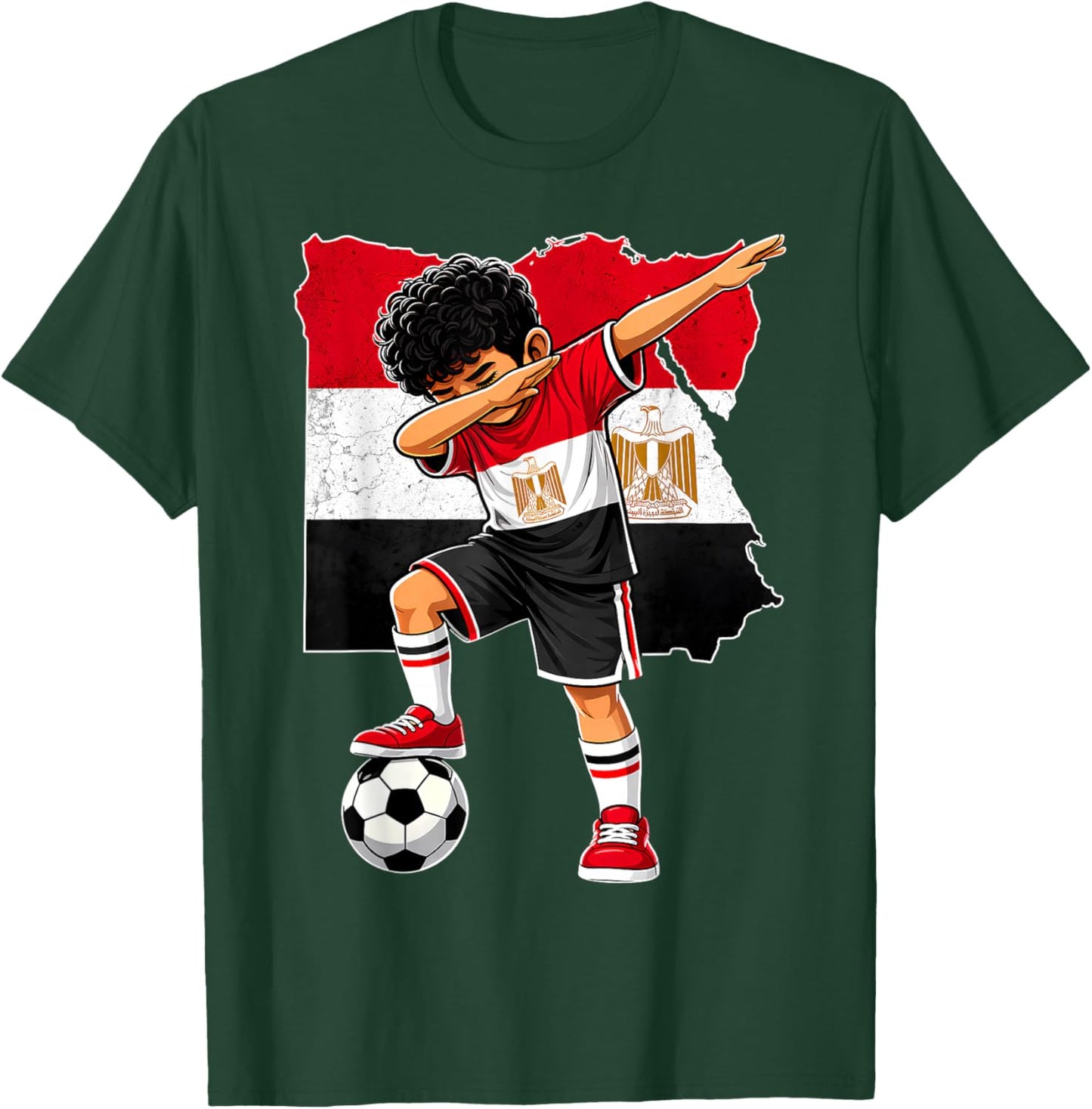 Dabbing Fußball Ägypten Trikot Junge Ägypter Jungen Fußball T-Shirt - T-Shirt | Forest