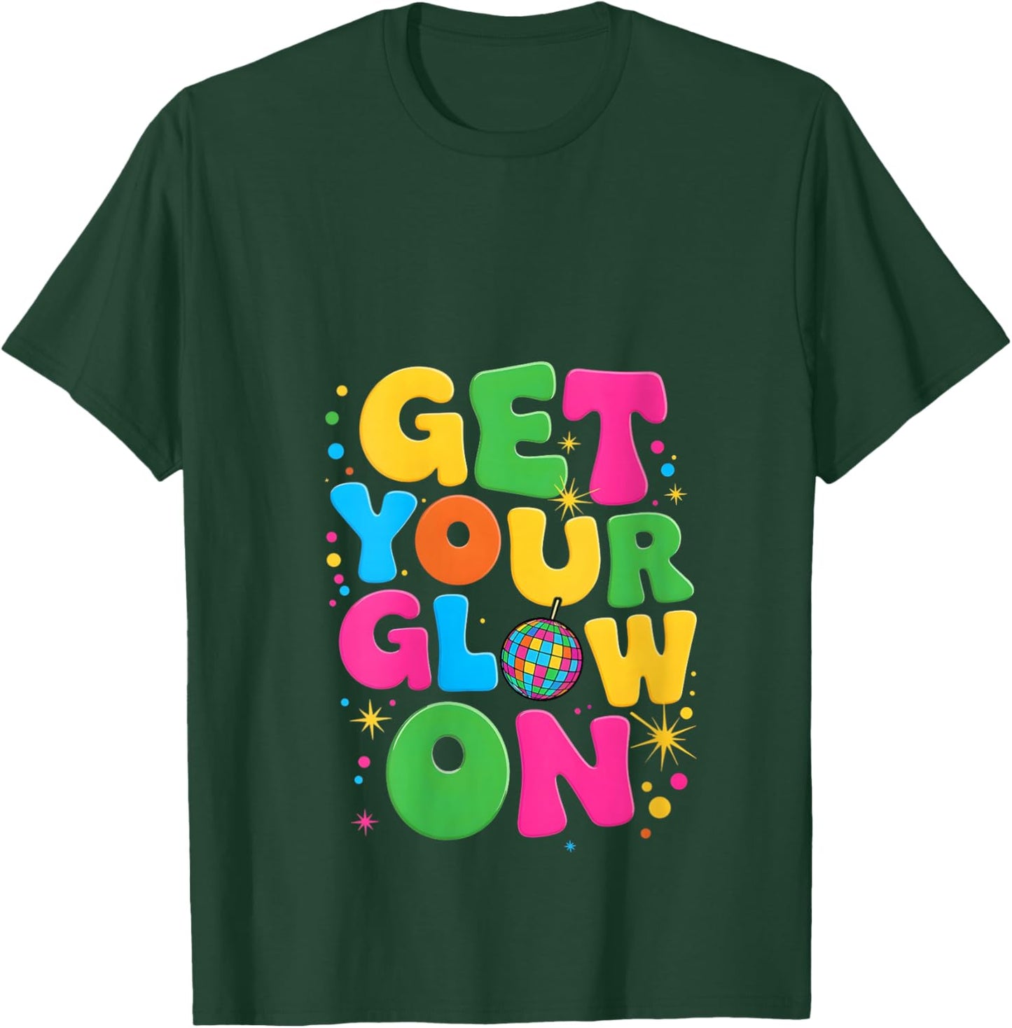 Women's Groovy Get Your Glowing-On V-Neck T-Shirt - T-Shirt | Forest