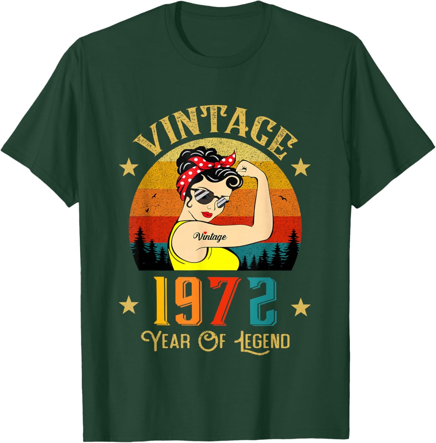 Vintage 1972 Anniversaire Femmes 54 Ans Drôle Vintage 1972 T-Shirt - T-Shirt | Forest
