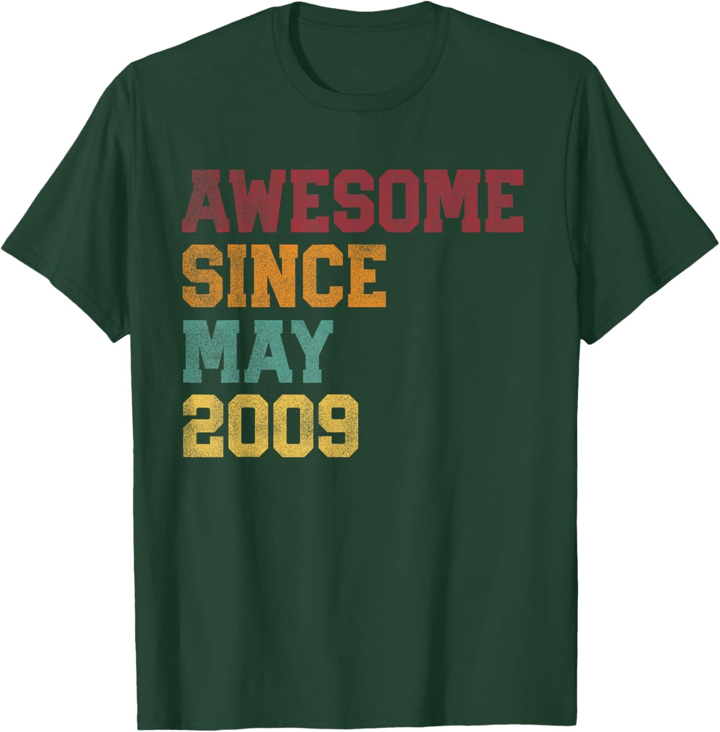 Awesome Since May 2009 17th Birthday 17 Years Old - Retro T-Shirt - T-Shirt | Forest