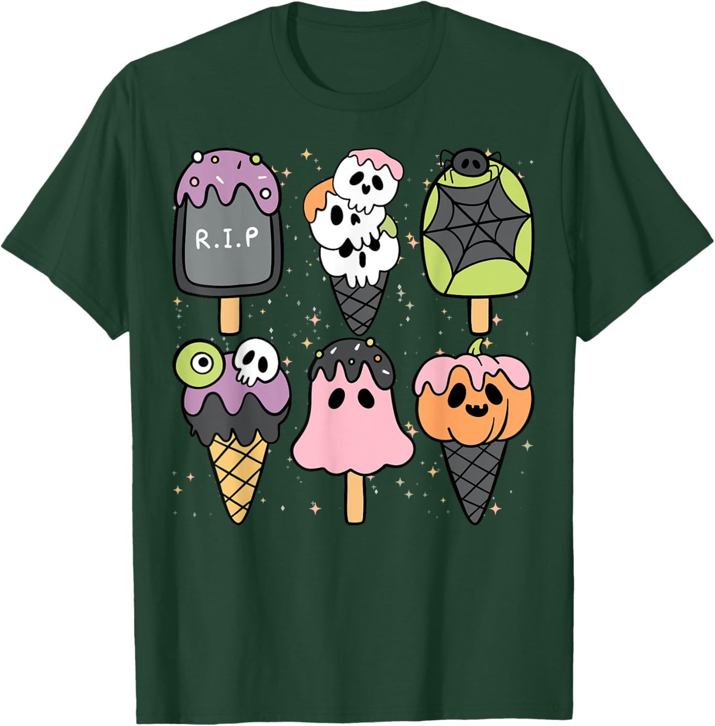 Horror Movie Summer Popsicle Halloween Ice Cream Summer-ween Women Kids T-Shirt - T-Shirt | Forest