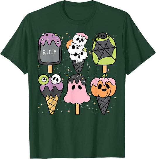 Horror Movie Summer Popsicle Halloween Ice Cream Summer-ween Women Kids T-Shirt - T-Shirt | Forest