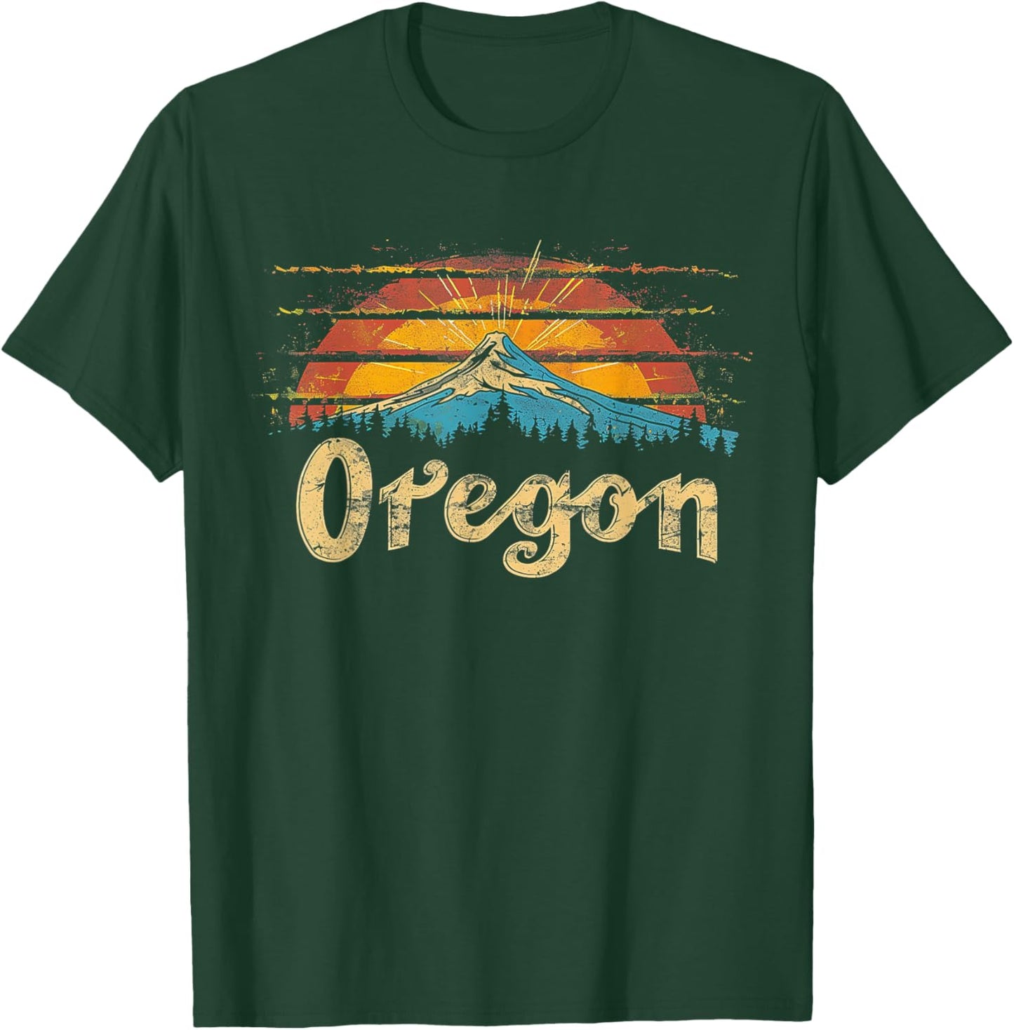 Oregon - Cool Funny Graphic Vintage Men Women Kids Retro T-Shirt - T-Shirt | Forest