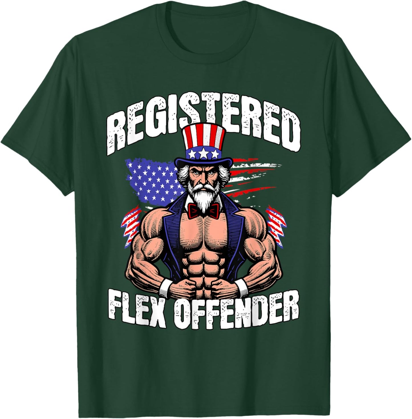 Registered Flex Offender Ironic Bodybuilder Meme Sigma T-Shirt - T-Shirt | Forest