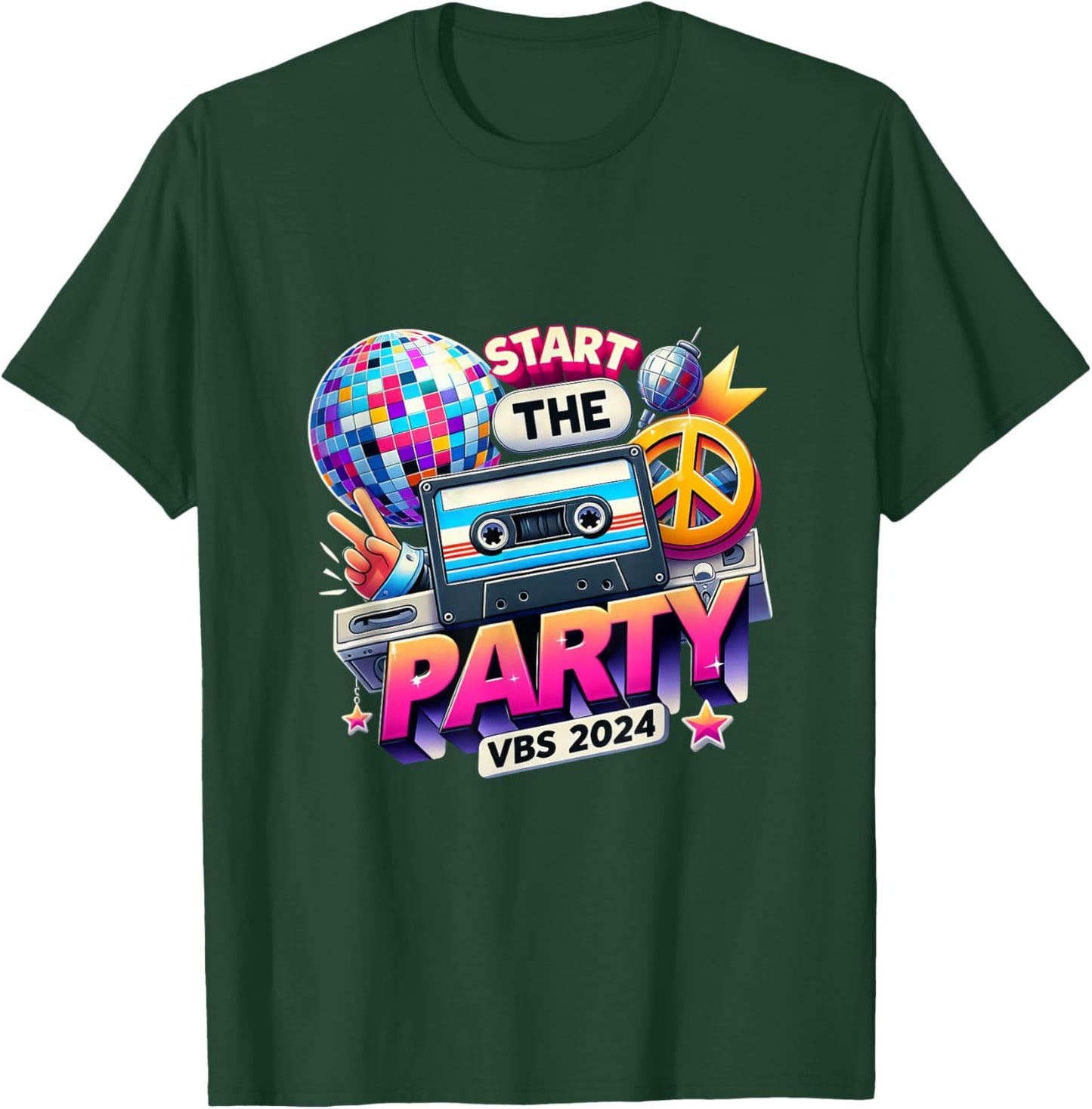 Vacation Bible School 2024 Start The Party Funny VBS 2024 T-Shirt - T-Shirt | Forest