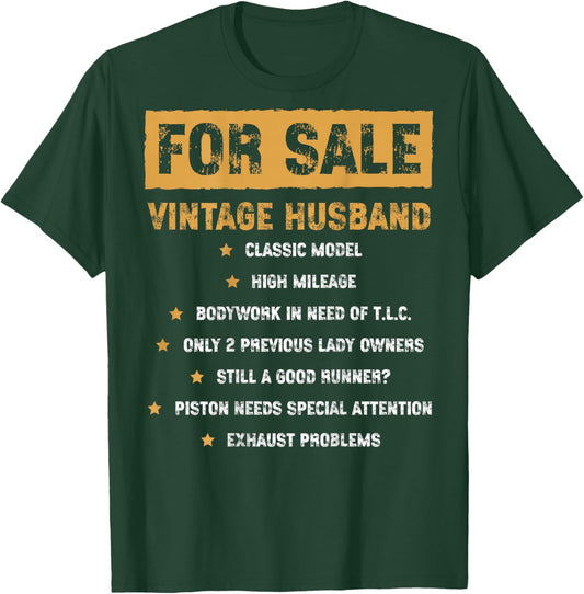 (ON Back) for Sale Vintage Husband Classic Model Fathers Day T-Shirt - T-Shirt | Forest