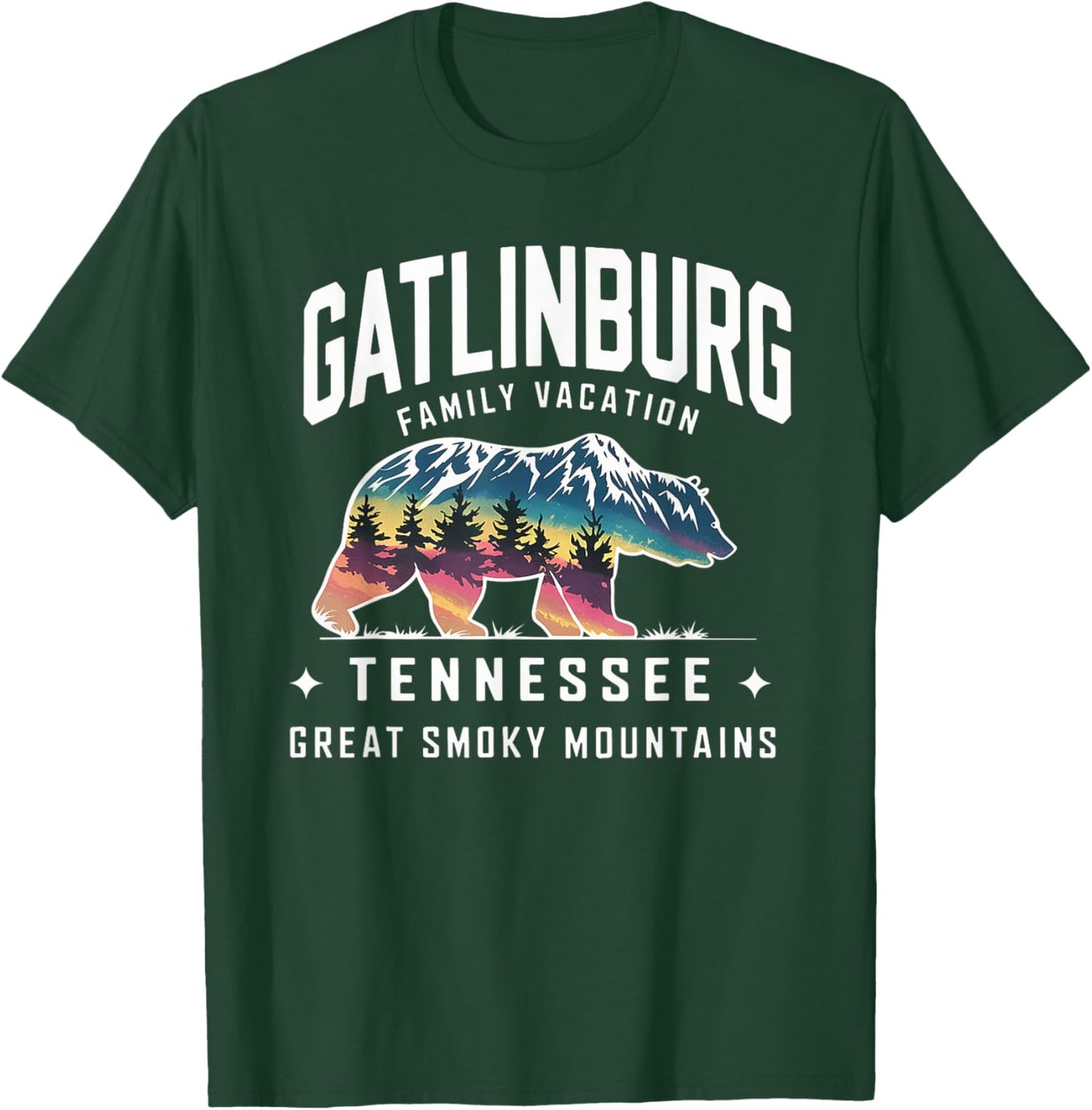 Family Vacation Mountains Gatlinburg Tennessee Bear Souvenir T-Shirt - T-Shirt | Forest