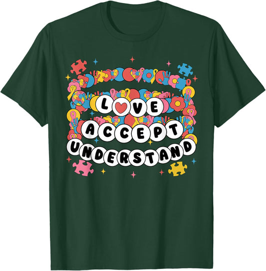 Love Accept Understand Bracelet Special Education Teacher T-Shirt - T-Shirt | Forest