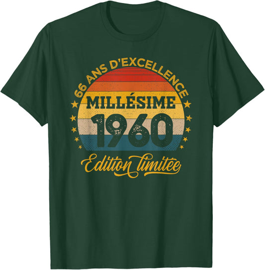66 Years Anniversary Man Vintage 1960 Made in 1960 T-Shirt - T-Shirt | Forest
