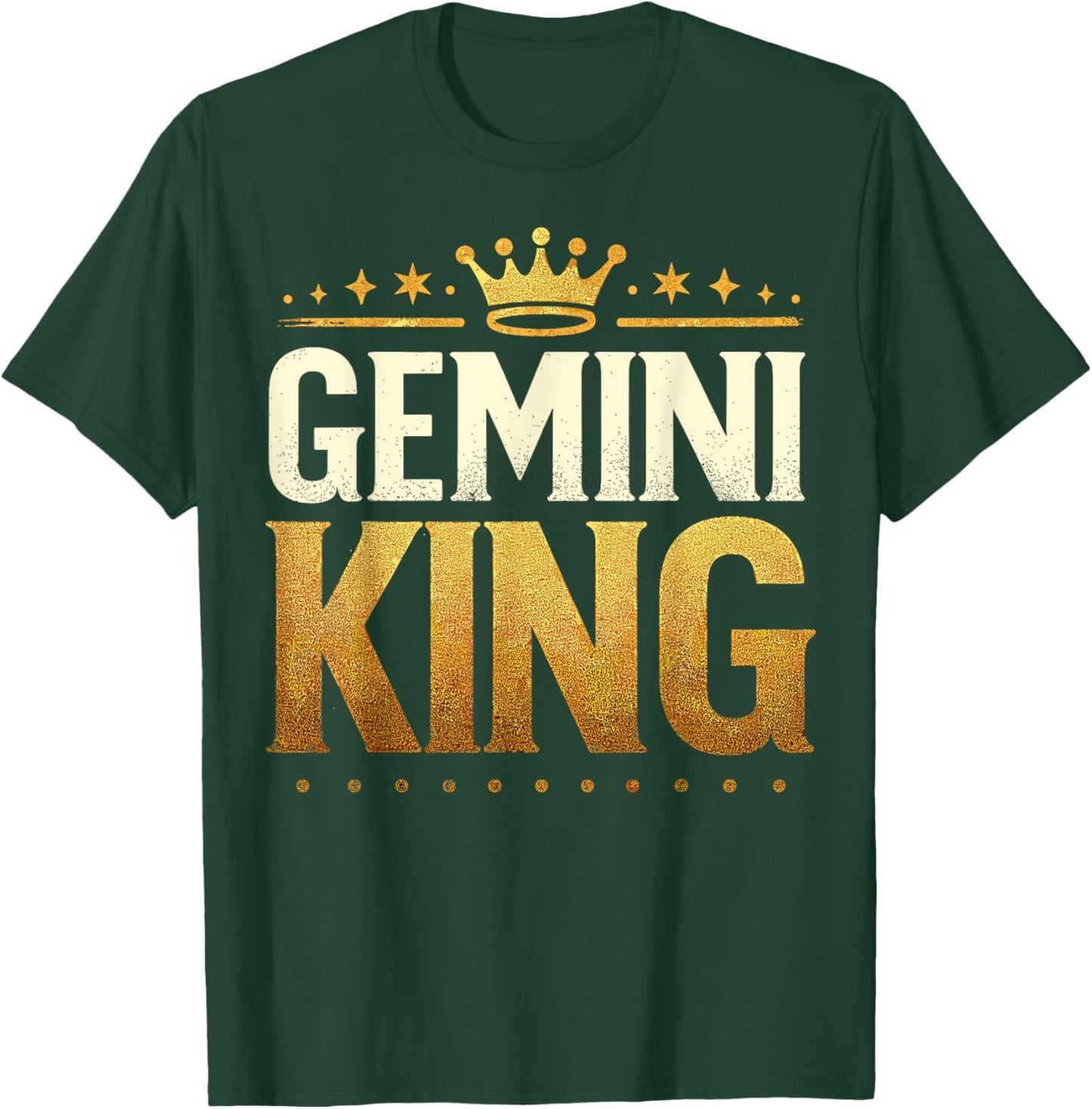 Gemini Birthday King Graphic Novelty May, June Born Men's T-Shirt - T-Shirt | Forest