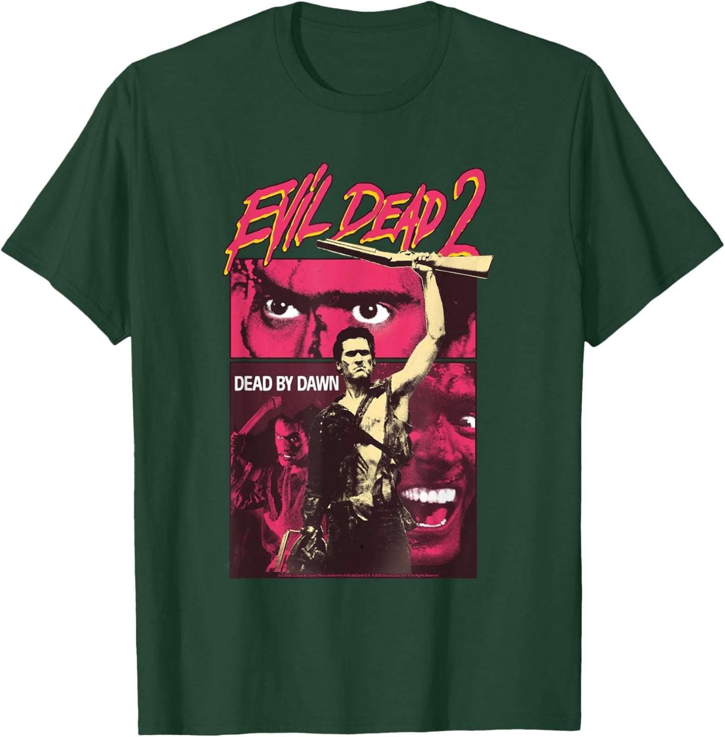 Evil Dead 2 Dead by Dawn Poster Collage Vintage Horror T-Shirt - T-Shirt | Forest
