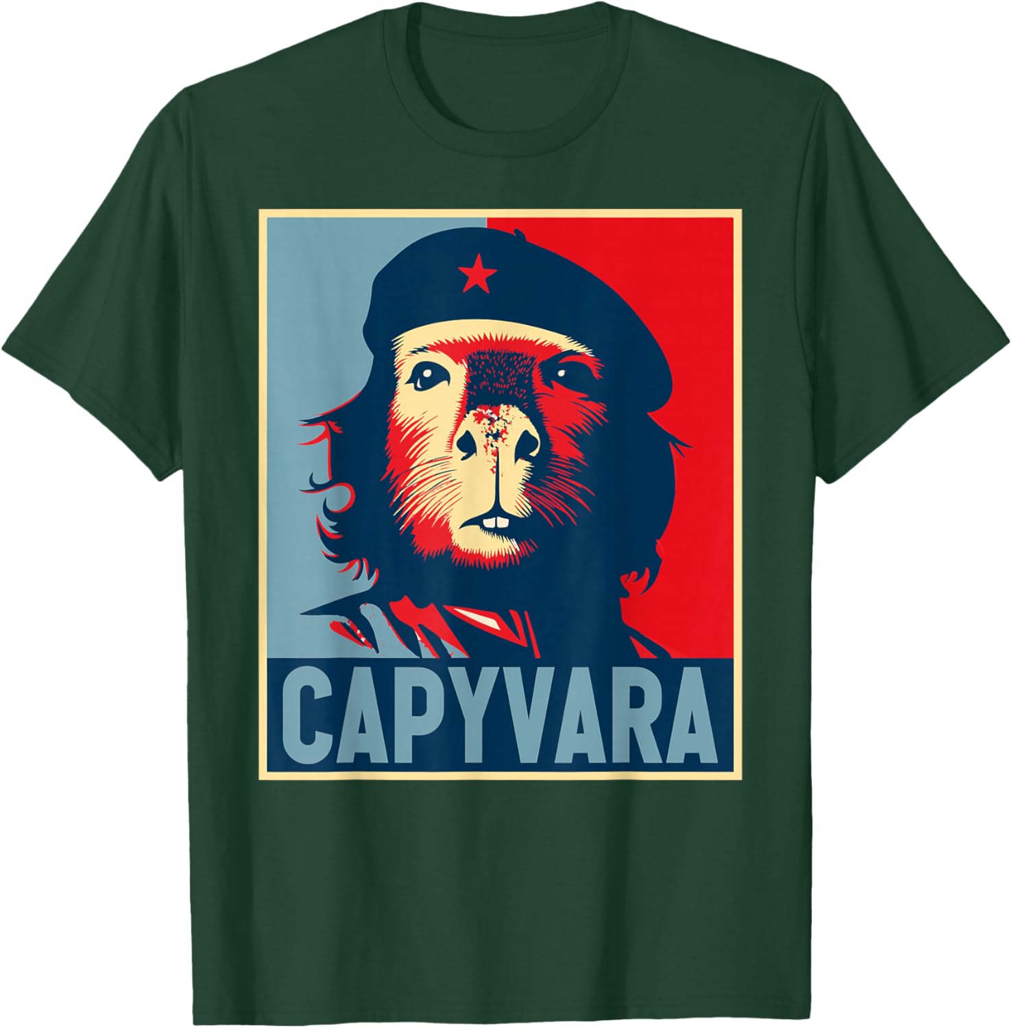CAPYVARA - Revolution Capybara Poster Art Che Guevara T-Shirt - T-Shirt | Forest