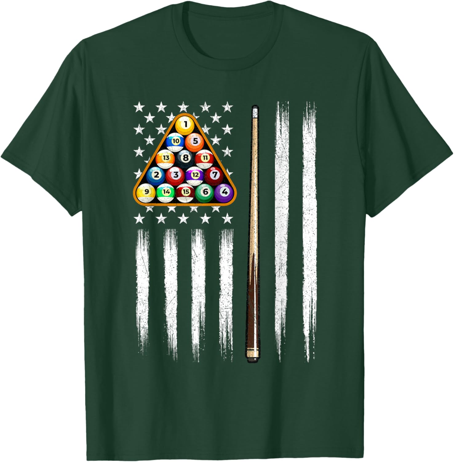 American Flag Billiard - 8 Ball Billiard Game Pool Player T-Shirt - T-Shirt | Forest