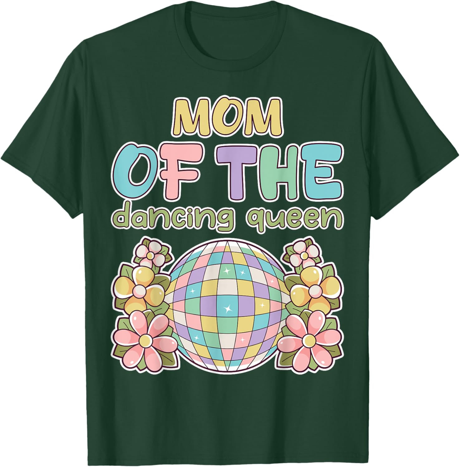 Mom of the Dance Queen Retro 17th Birthday Family Party T-Shirt - T-Shirt | Forest