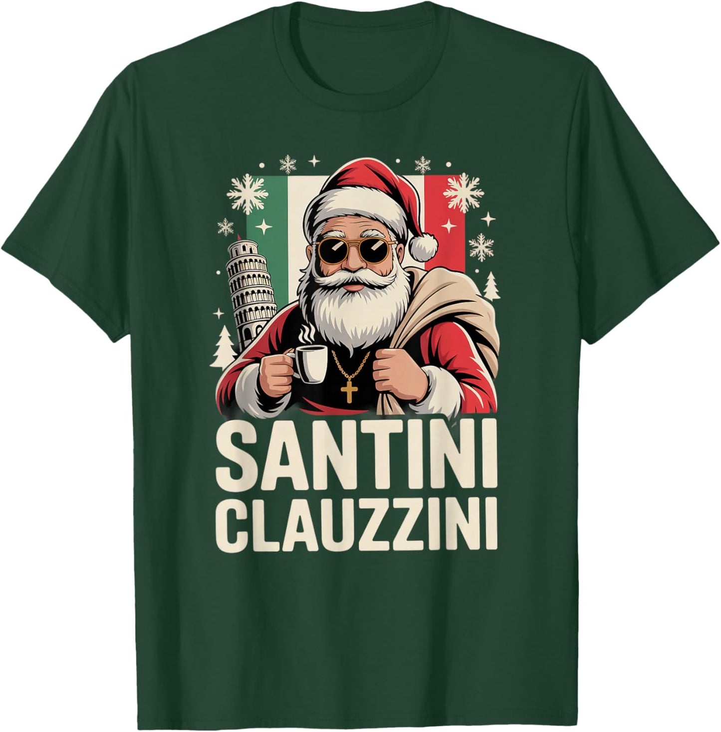Italian Brainrot Christmas Santini Clauzzini Funny Santa T-Shirt - T-Shirt | Forest