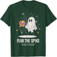 Fear The Spike Spooky Ghost Playing Volleyball Player Sports T-Shirt - T-Shirt | Forest