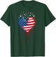 USA Flag Patriotic American Heart Armed Forces 4th of July T-Shirt - T-Shirt | Forest