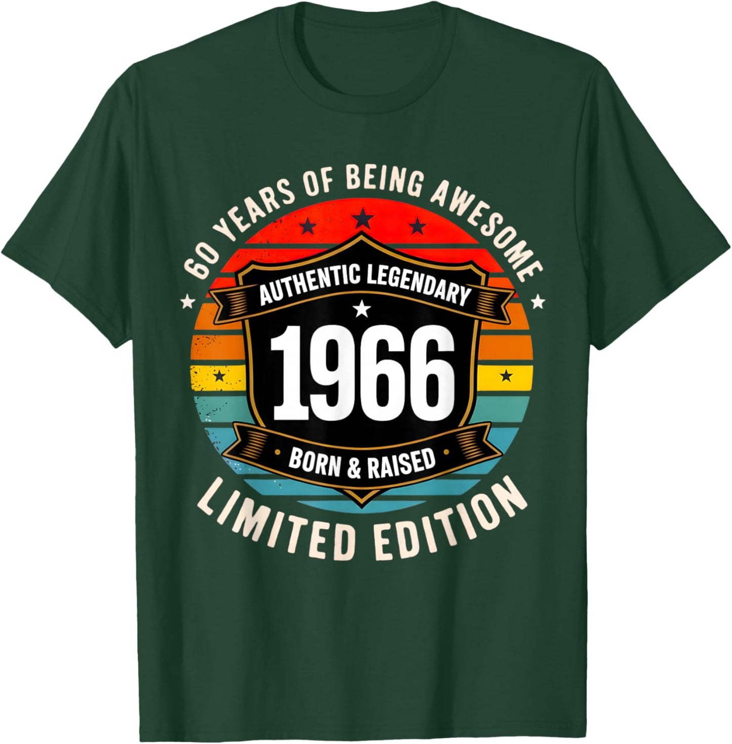 Vintage 1966 60th Birthday Gift Men Women 60 Years Old T-Shirt - T-Shirt | Forest