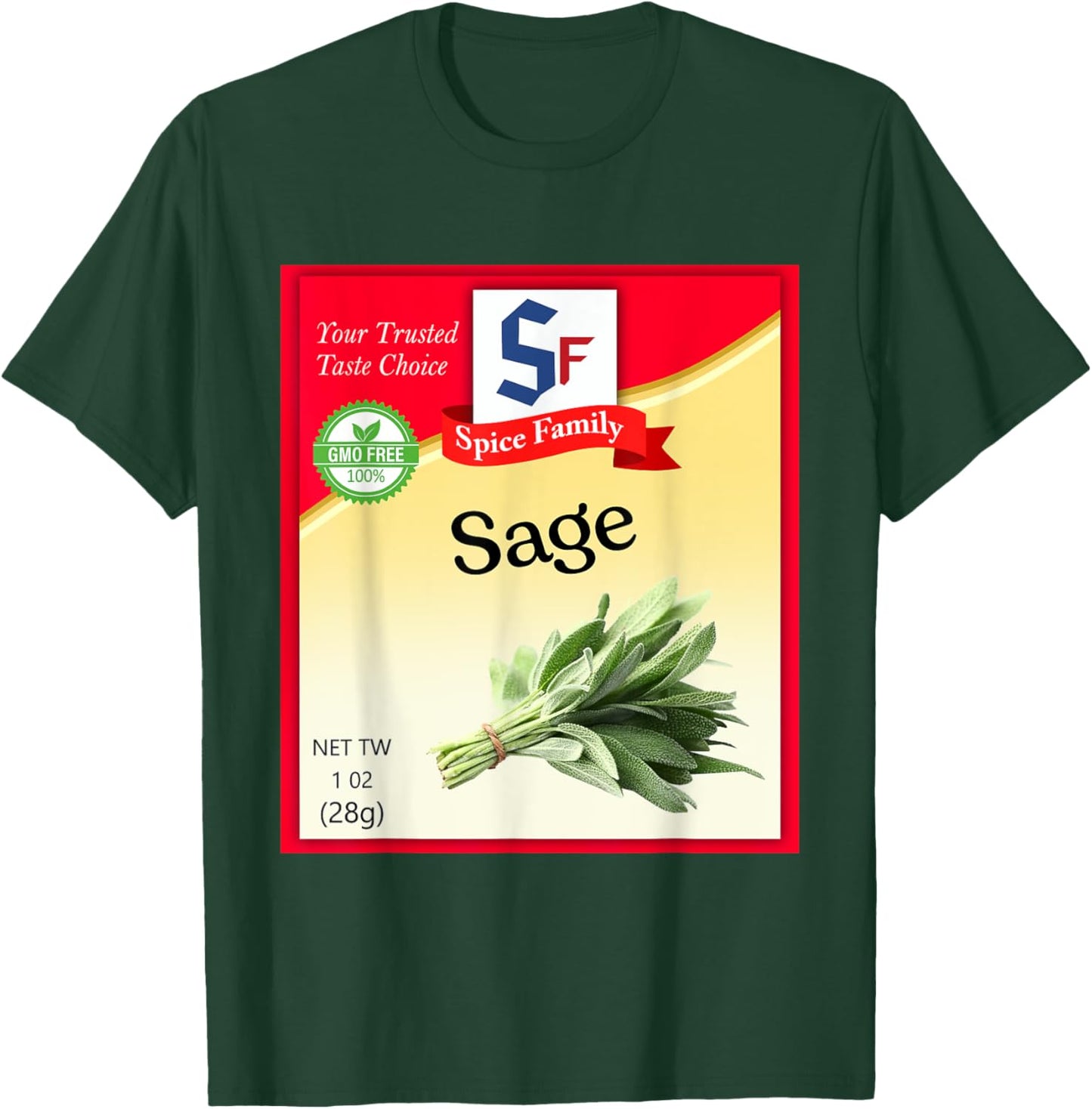 Sage Condiment Costume Holiday Spice Costumes T-Shirt - T-Shirt | Forest