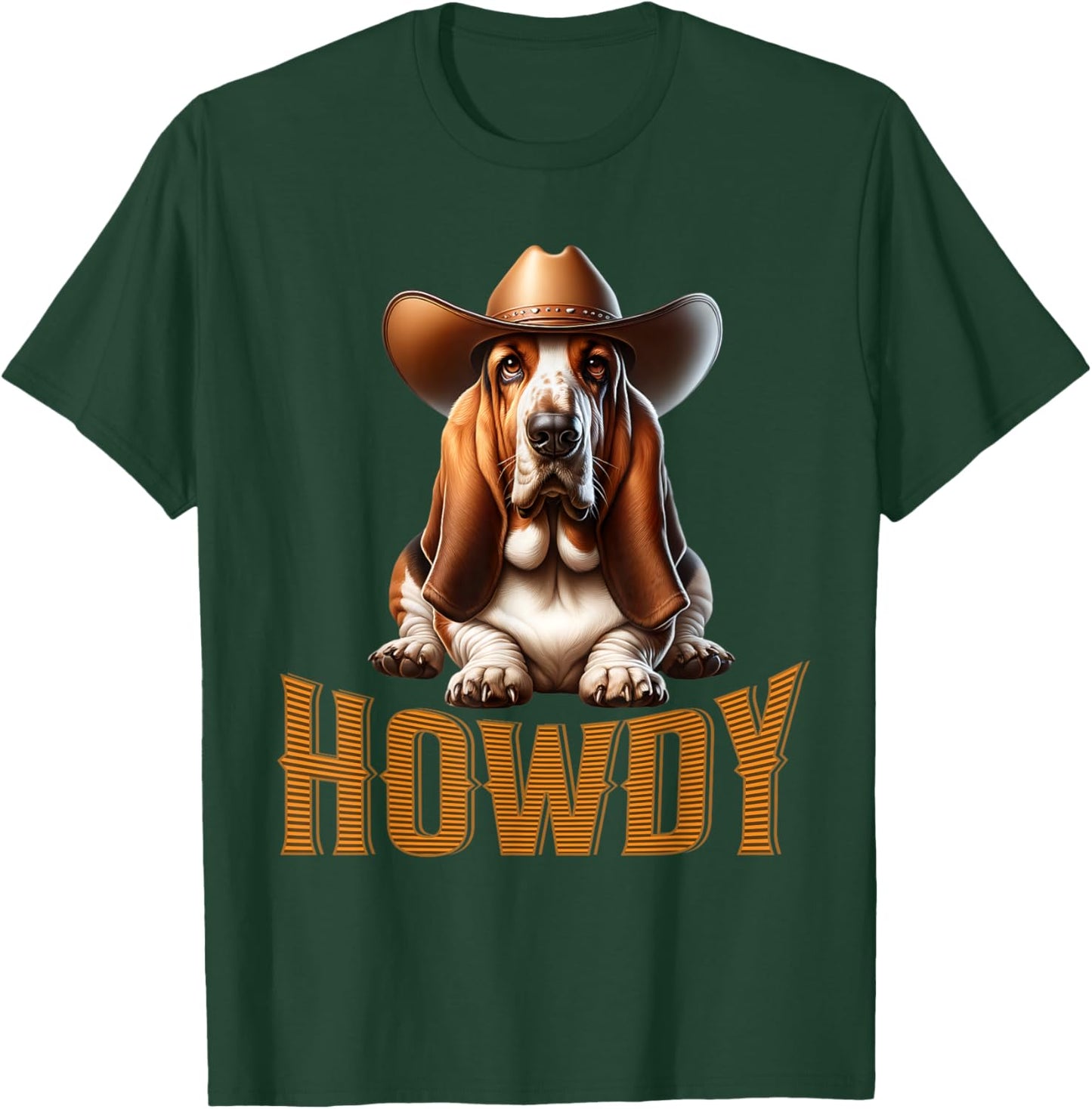 Basset Hound Dog Lover Cowboy Cowgirl Howdy Dog Lover T-Shirt - T-Shirt | Forest