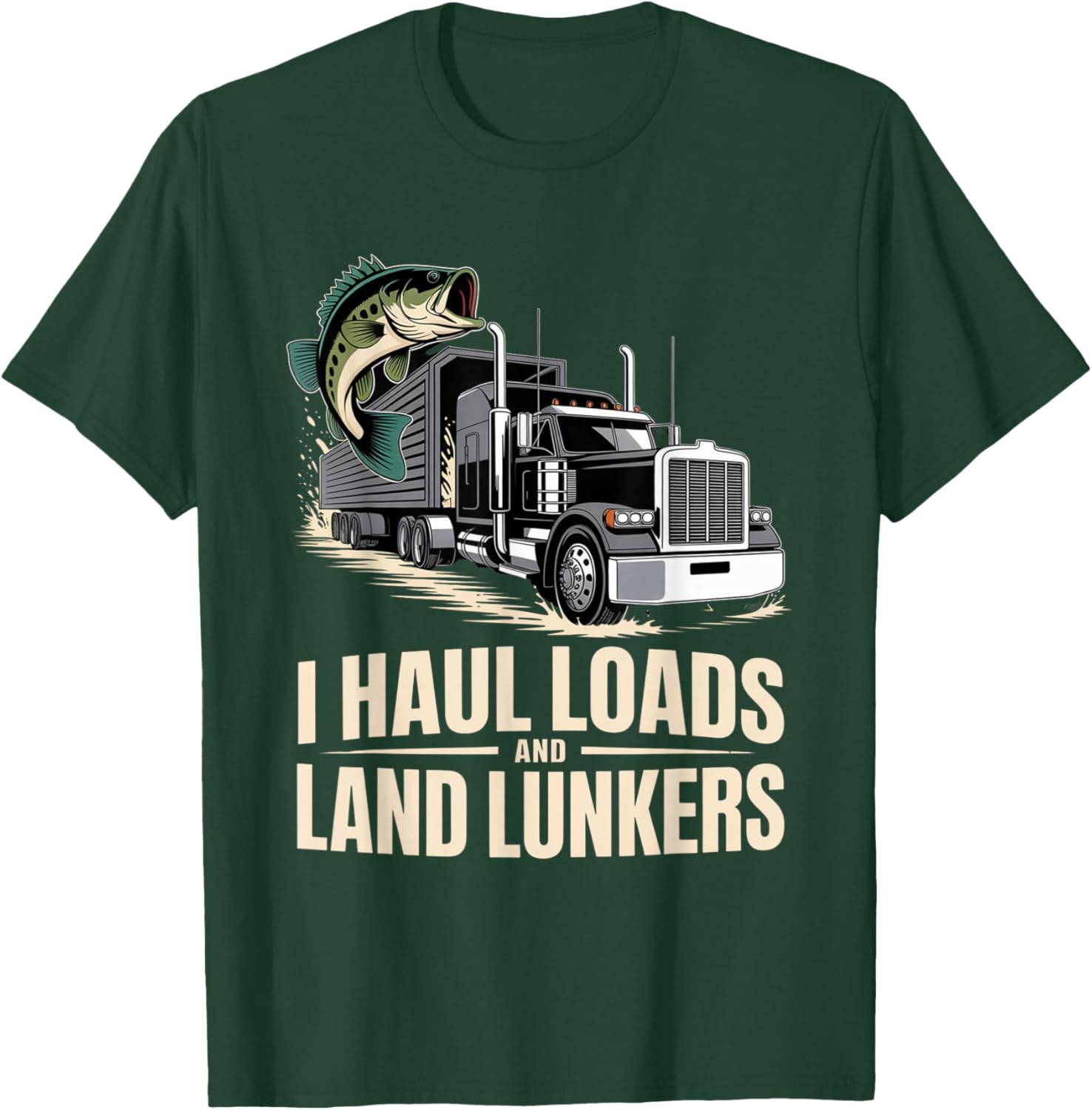 Truck Driver 18 Wheeler Trucker Semi Truck T-Shirt - T-Shirt | Forest
