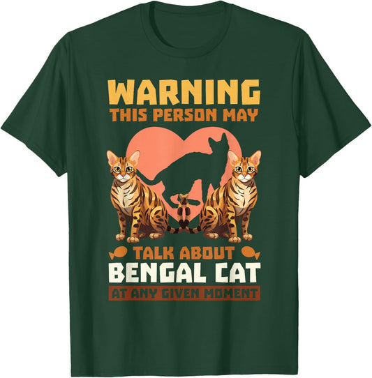 Bengal Cat Kitten Pet Asian Leopard Fur Parents Domestic T-Shirt - T-Shirt | Forest