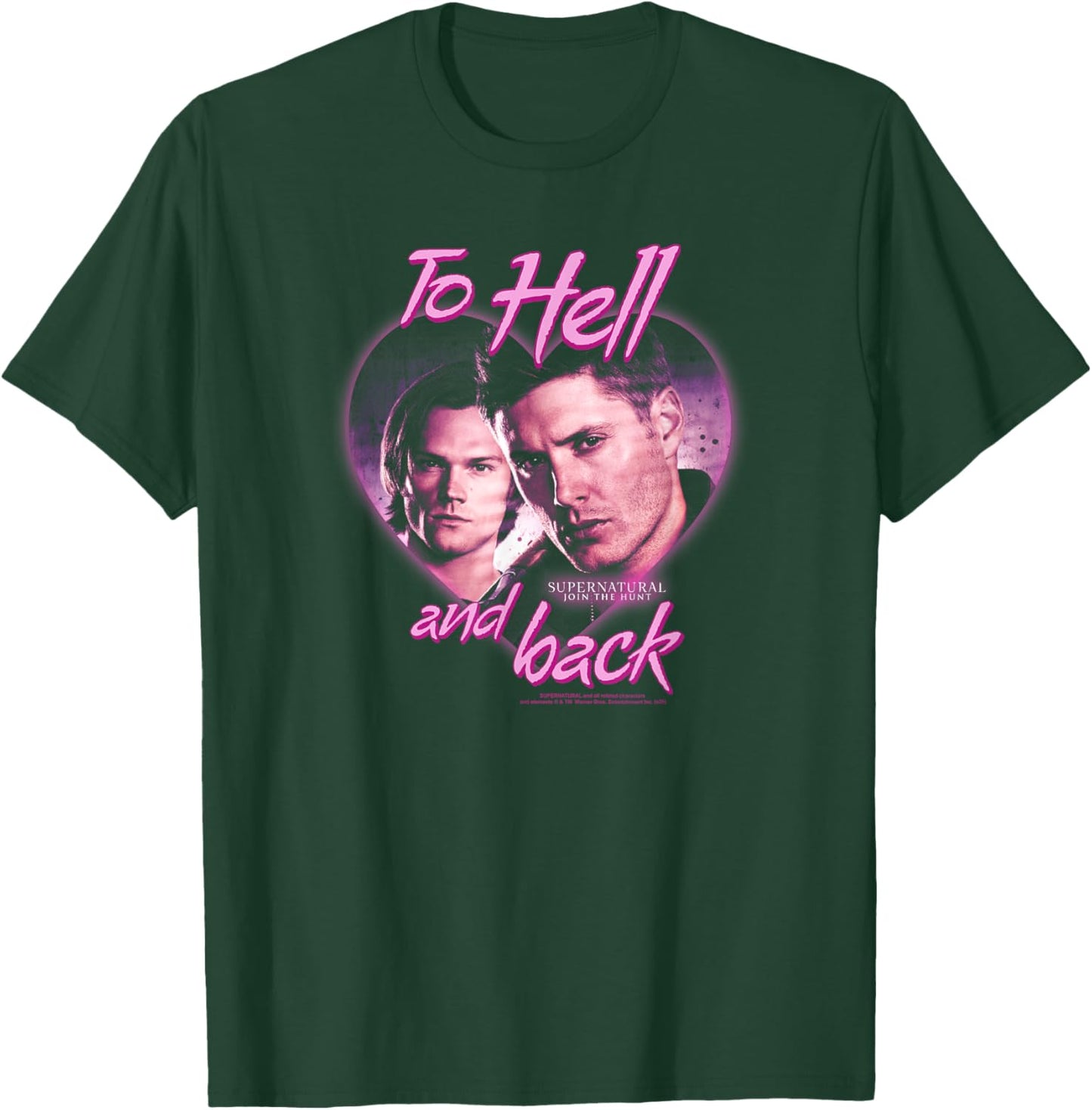 Supernatural to Hell and Back Pink Heart Love TV Show T-Shirt - T-Shirt | Forest