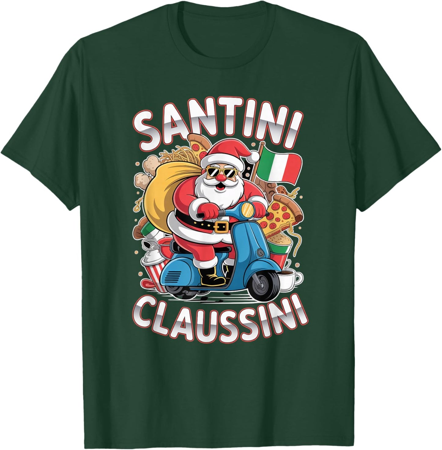 Italian Brainrot Christmas Santini Claussini Funny Santa T-Shirt - T-Shirt | Forest
