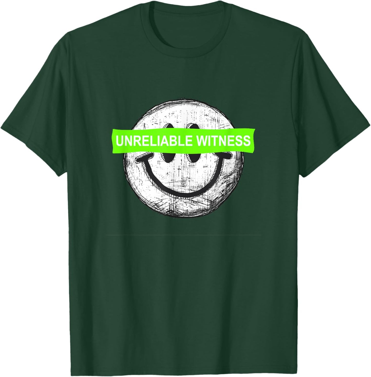 Green Color Unreliable Witness Green Graphic T-Shirt - T-Shirt | Forest