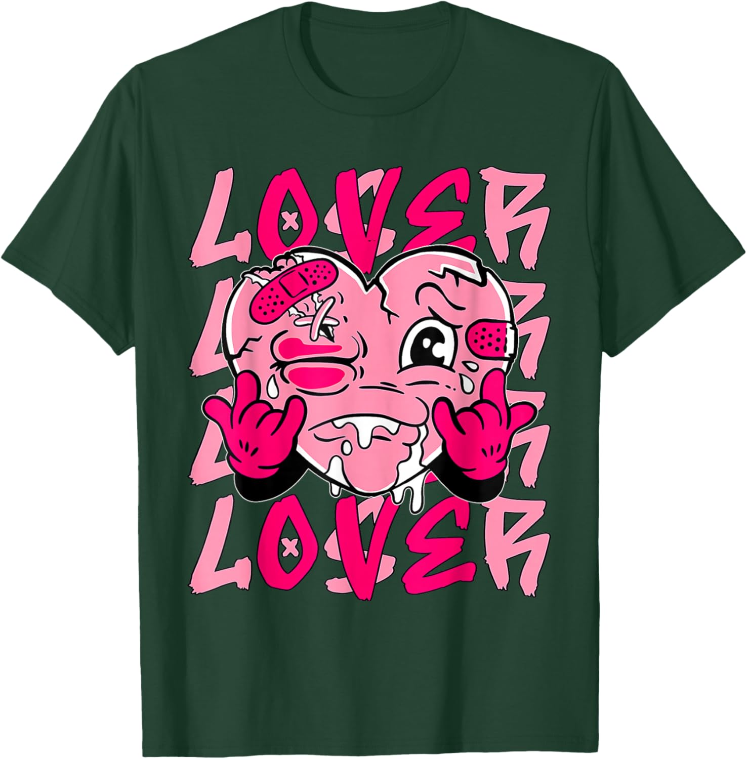Pink Loser Lover Pink Drip Heart Matching Women T-Shirt - T-Shirt | Forest