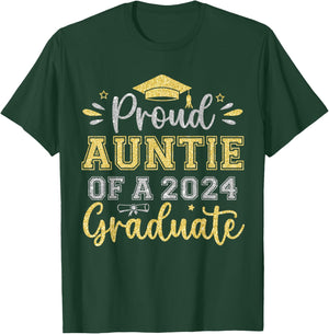 Proud Auntie of a 2024 Graduate Senior Graduation Women T-Shirt - T-Shirt | Forest