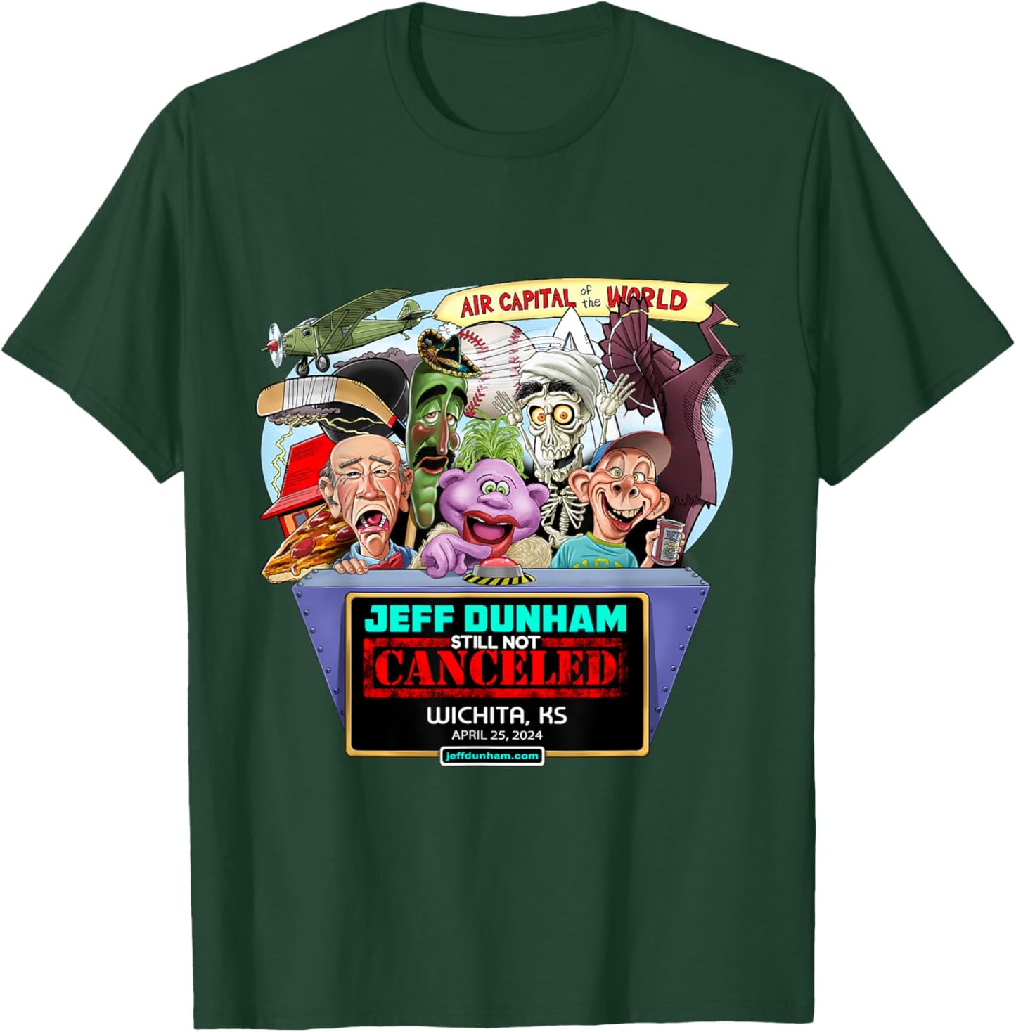 Jeff Dunham Wichita, KS (2024) T-Shirt - T-Shirt | Forest