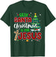 Silly Santa Christmas Is For Jesus Leopard Christian Cross T-Shirt - T-Shirt | Forest