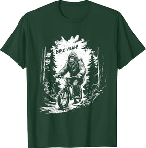 Bigfoot Riding Bicycle - Funny Bigfoot Sasquatch Bike Lover T-Shirt - T-Shirt | Forest