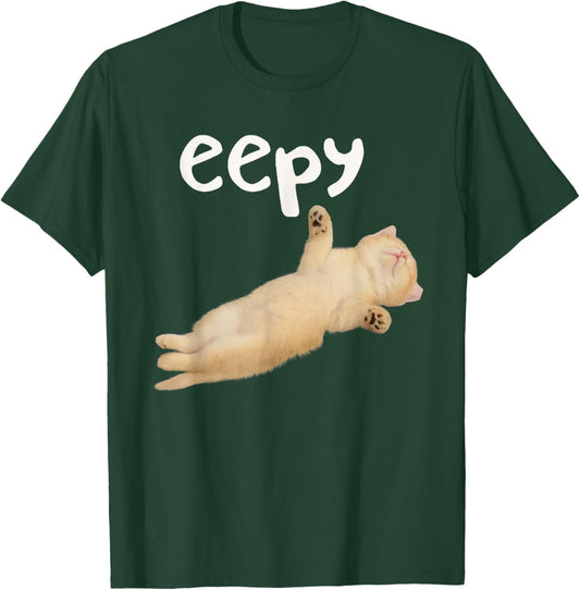 Sarcasm Humor Cat Meme Cat Lover Cat Lying Sleepy Gen Z Eepy T-Shirt - T-Shirt | Forest