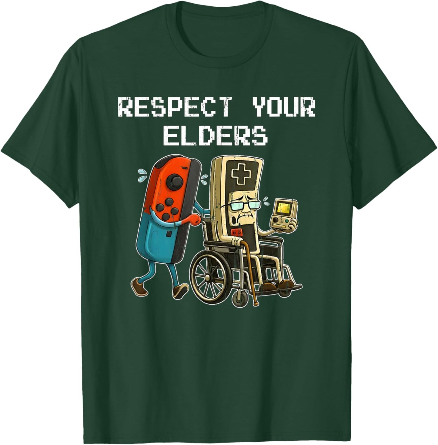 Respect Your Elders, Retro Gaming T-Shirt - T-Shirt | Forest