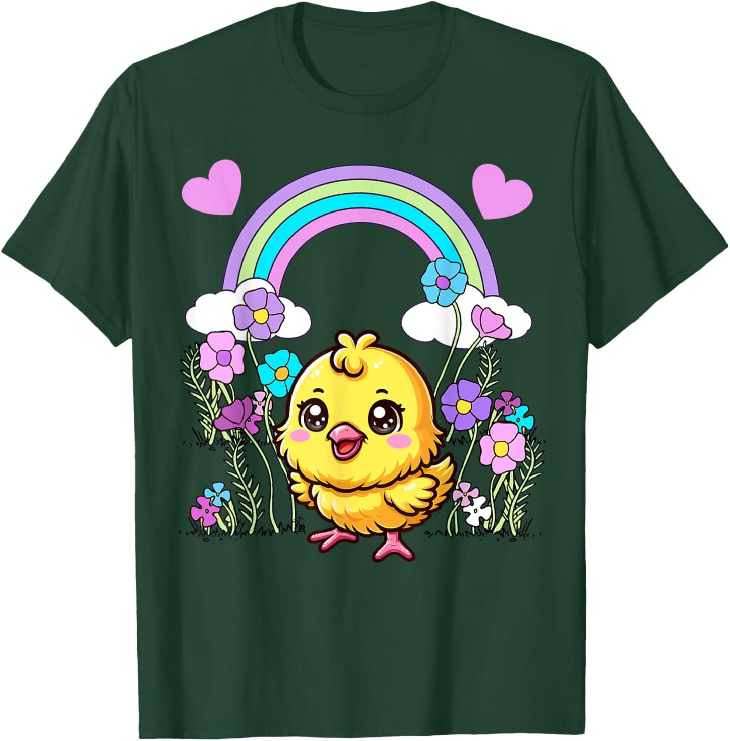 Easter Spring Chick Flowers Children Child Baby Easter Party T-Shirt - T-Shirt | Forest