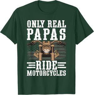 Real Papas Ride Motorcycles Biker Papa Motorcycle Rider Papa T-Shirt - T-Shirt | Forest
