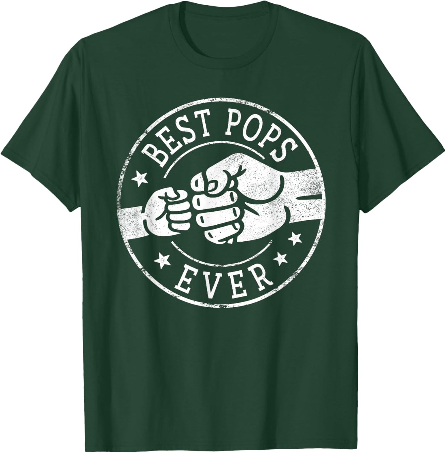 Best Pops Ever - Fist Bump Circle Emblem Design Pops T-Shirt - T-Shirt | Forest