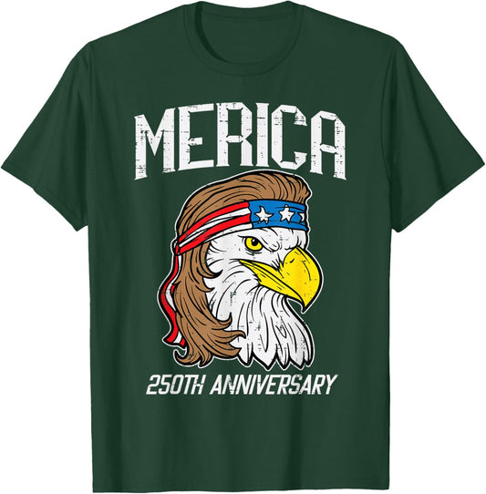 Merica 250th Anniversary Funny 250 Years Men Women Kids T-Shirt - T-Shirt | Forest
