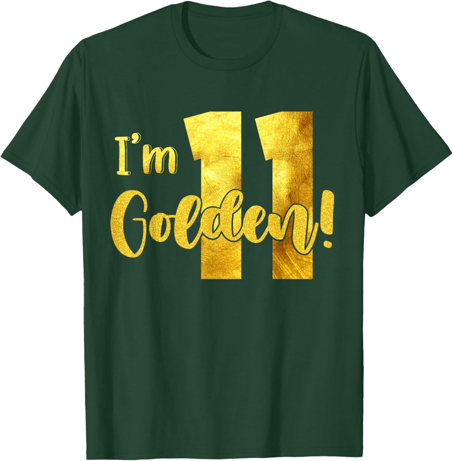 I'm 11th Golden Birthday 11 Year Old Bday Kids Groovy T-Shirt - T-Shirt | Forest