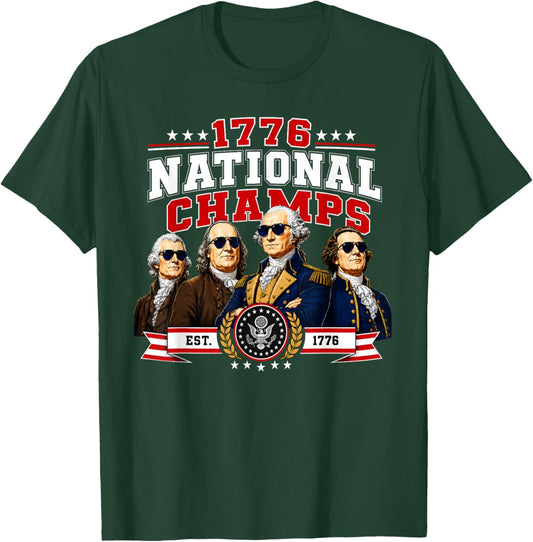 1776 National Champs Presidents USA American 4th of July T-Shirt - T-Shirt | Forest
