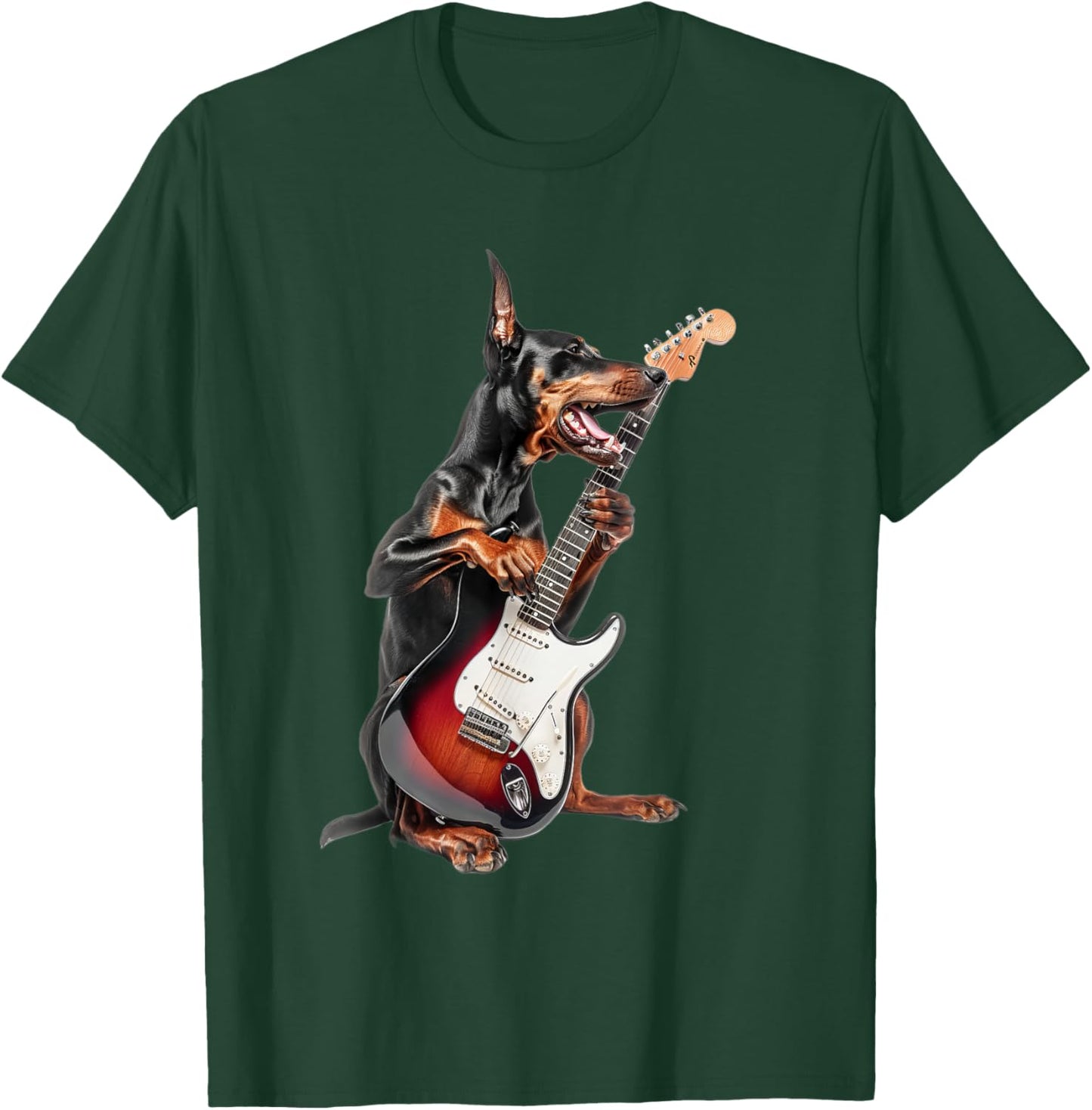 Doberman Pinscher Guitar T-Shirt - T-Shirt | Forest