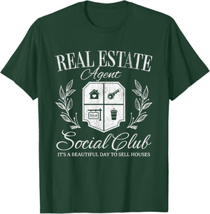 Real Estate Agent Social Club Agent Selling Houses Sold Gift T-Shirt - T-Shirt | Forest
