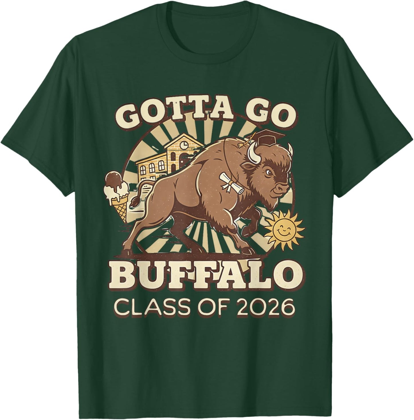 Bison Class of 2026 Graduation Buffalo High School Seniors T-Shirt - T-Shirt | Forest