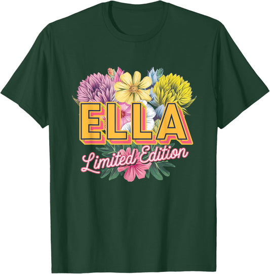 Ella Limited Edition Vintage Custom Name Wife Grandma T-Shirt - T-Shirt | Forest