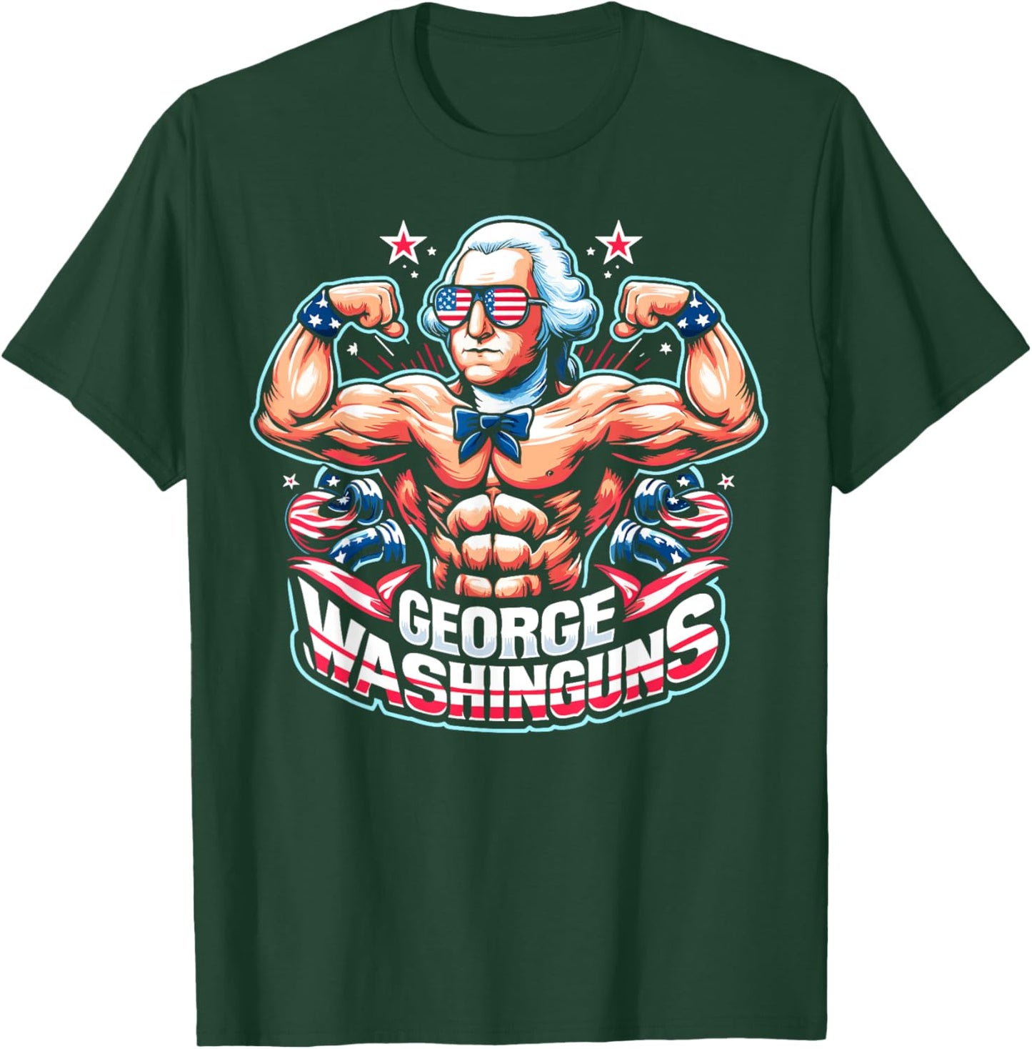 George Washinguns 4th of July George Washington Funny Gym T-Shirt - T-Shirt | Forest
