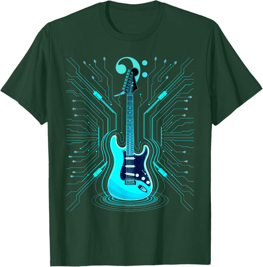 Bass with Clef for Bassists & Bass Player T-Shirt - T-Shirt | Forest