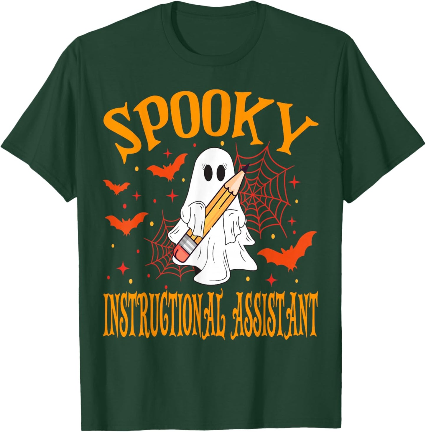 Spooky Instructional Assistant Halloween School T-Shirt - T-Shirt | Forest