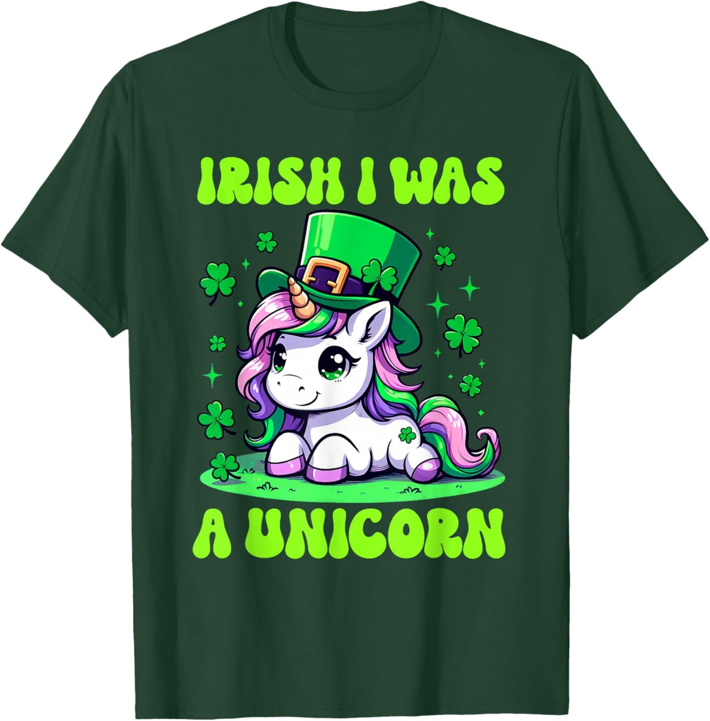 Unicorn St Patrick's Day Irish I Was A Unicorn Lepricorn T-Shirt - T-Shirt | Forest